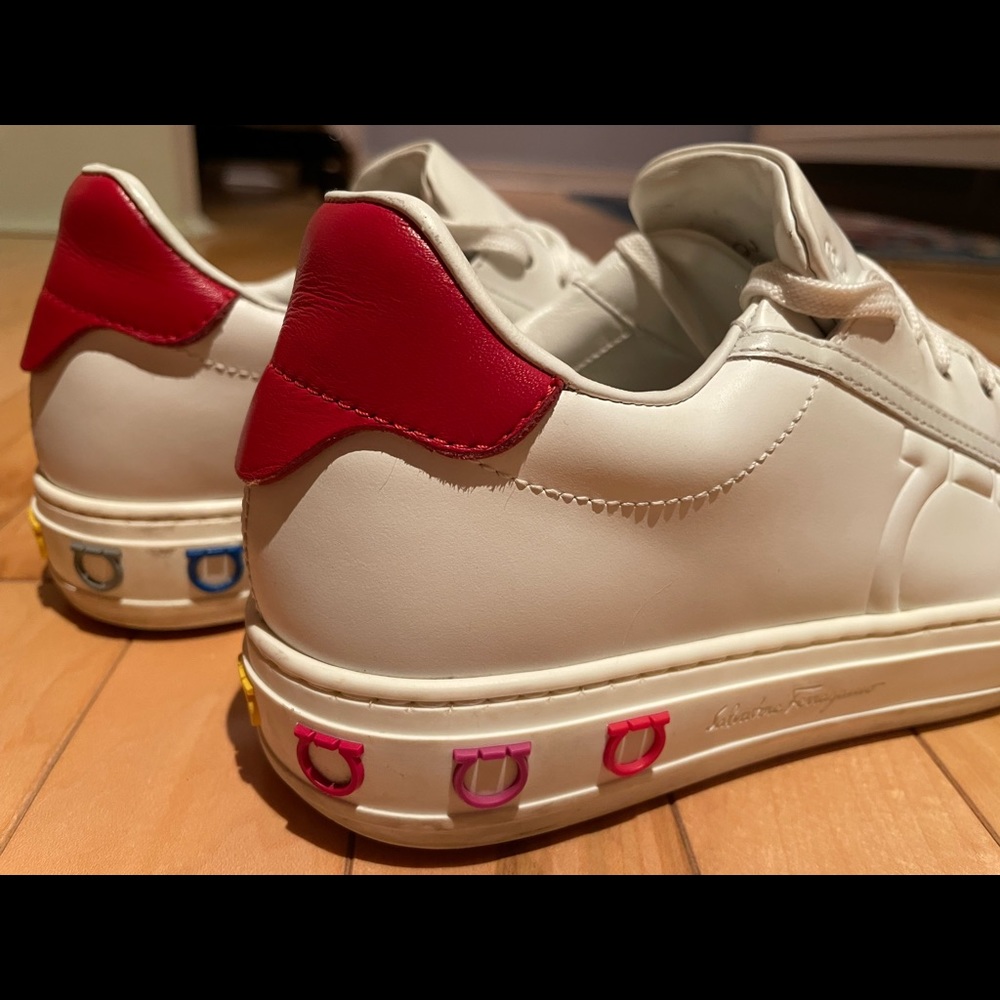 Salvatore Ferragamo sneaker. Size 6.5 (Has one defect- see last picture)